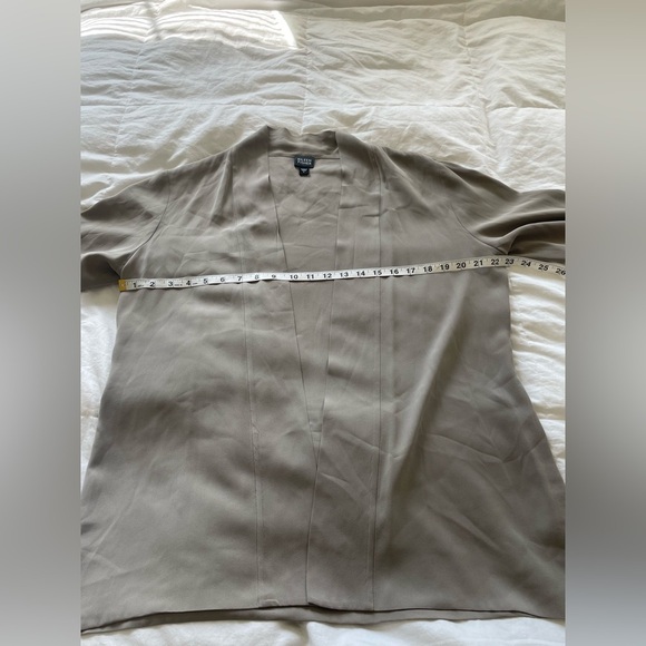 Eileen Fisher Silk Blend Open Front Cardigan Gray Long Sleeve Minimal Luxe | L - Picture 8 of 9